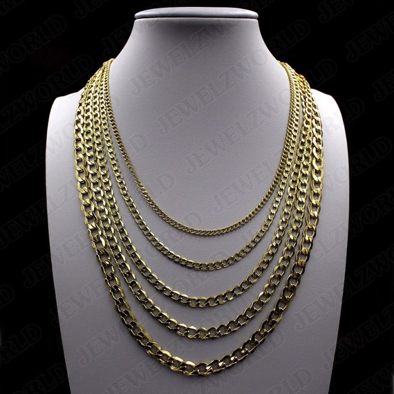 10K Solid Yellow Gold Cuban Link Chain 