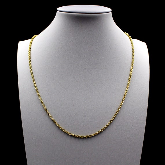 10K Solid Yellow Gold Necklace Gold Rope Chain 2MM 16