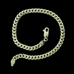 10K Yellow Gold Men&#39;s 5MM Miami Cuban Chain Bracelet, Lobster Lock 7&quot; 8&quot; 9&quot; inches, Miami Cuban Bracelet, 10KT Gold Bracelet, Made in Italy