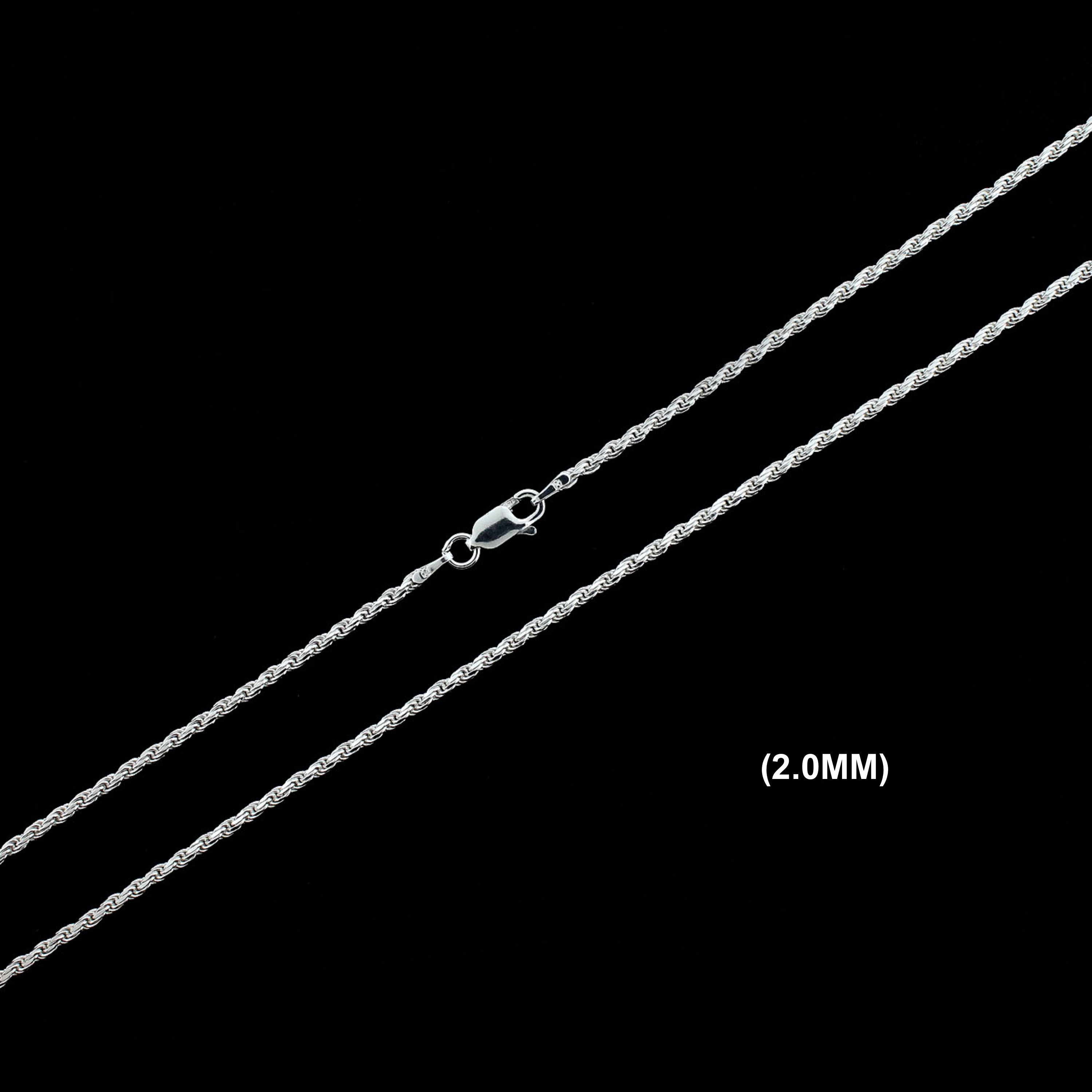 Solid .925 Sterling Silver Twisted Rope Chain - Diamond-Cut Italian Crafted Necklace Or Bracelet (2mm-7mm) - View #6