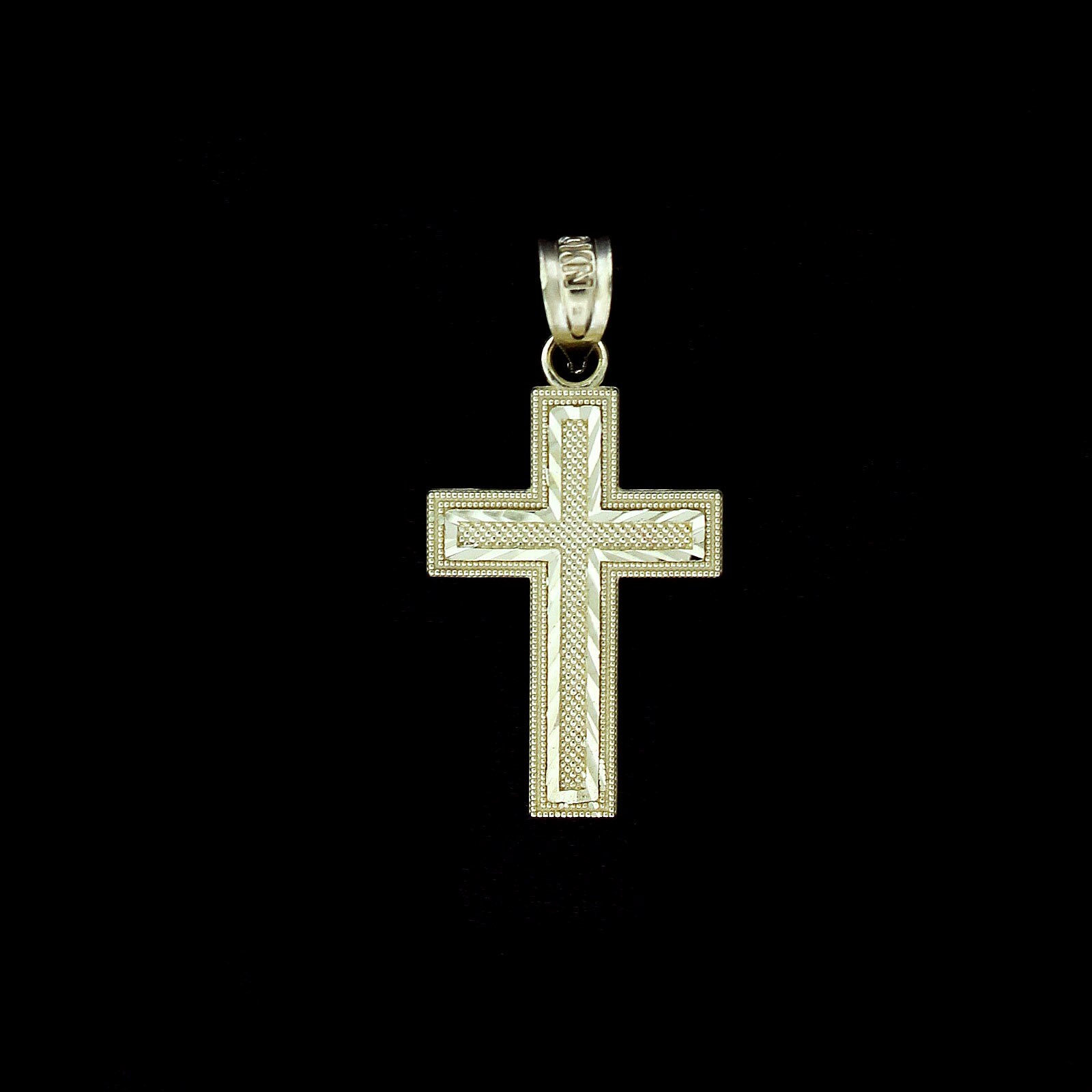 thumbnail image 2 of JEWELZWORLD Real 10K Yellow Gold Diamond Cut Jesus Crucifix Cross Pendant - Made In Italy 2 of 6