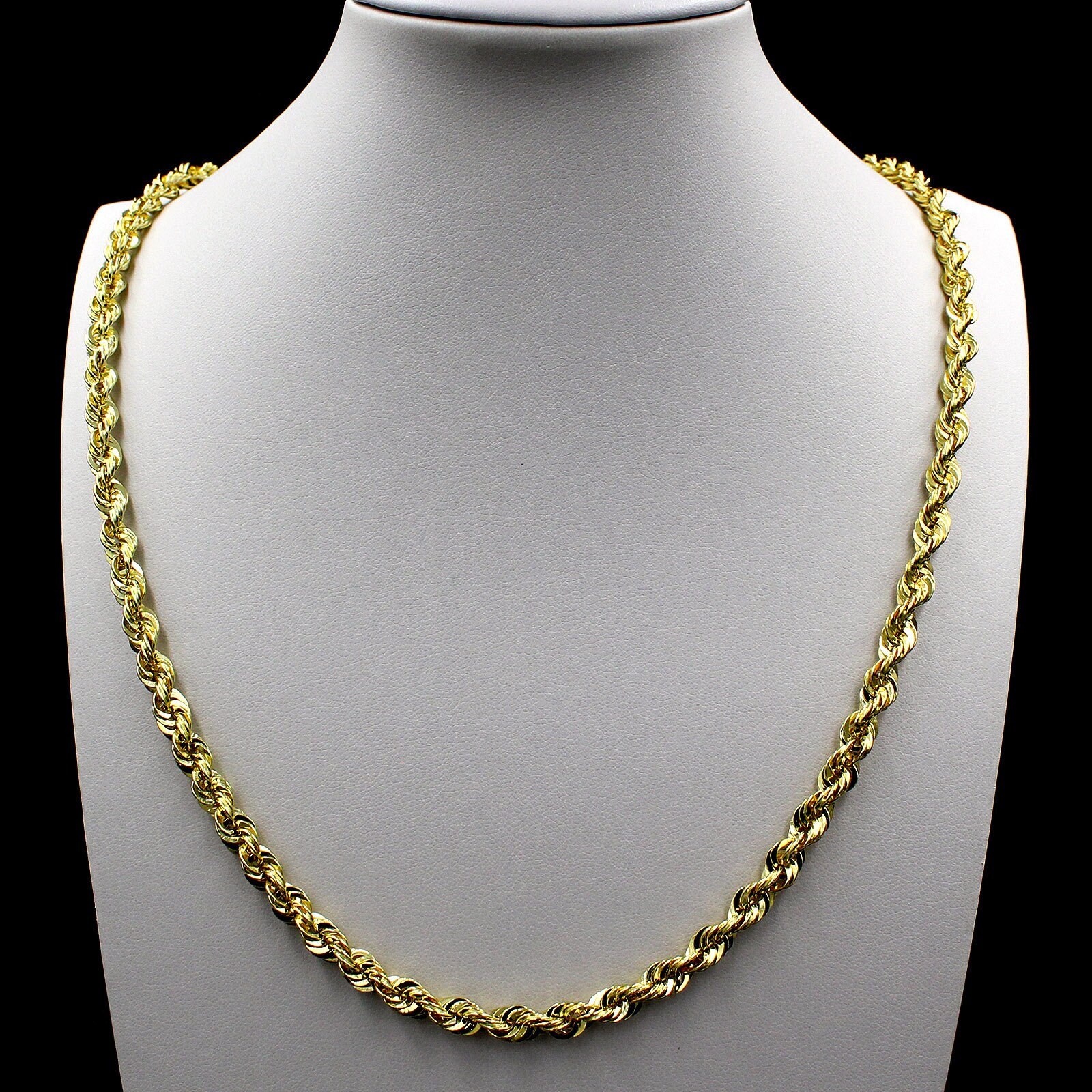 thumbnail image 2 of J-mania 14KT Gold Plated Rope Chain Necklace – 7mm To 16mm, 24 To 36 Inches 2 of 5