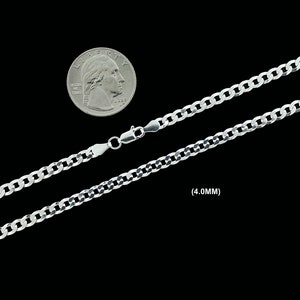 SOLID 925 Sterling Silver Curb Chain, Necklace for Men and Women, Gift ...