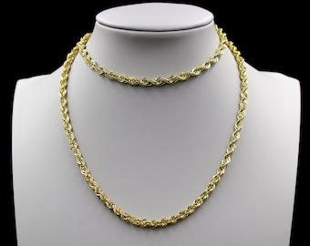 Real 10K Solid Yellow Gold 6mm Diamond Cut Rope Chain Pendant Necklace Bracelet 20"-30" • Christmas Gift • 10K Gold Chain For Men • Gift