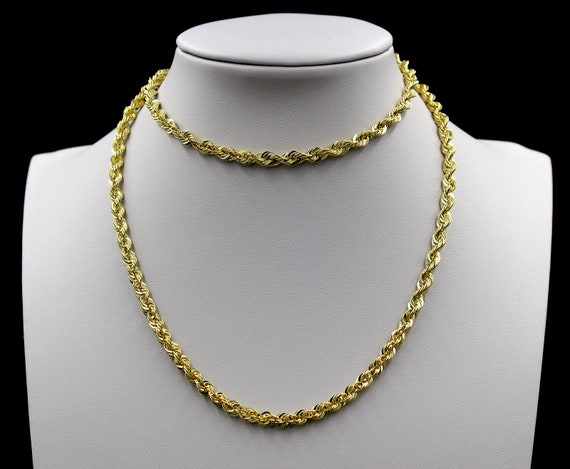 Real 10K Solid Yellow Gold 6mm Diamond Cut Rope Chain Pendant Necklace Bracelet 20"-30" • Christmas Gift • 10K Gold Chain For Men • Gift