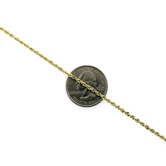10K Gold Sparkle Rope Chain • 2mm Light Weight Necklace