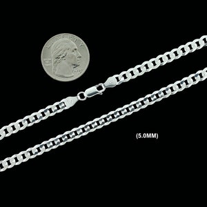 thumbnail image 2 of Old English Jewellers 925 Sterling Silver Curb Chain Necklace - 7mm Solid 2 of 6