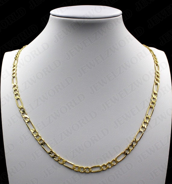 10K Solid Yellow Gold 5.5mm Figaro Link 