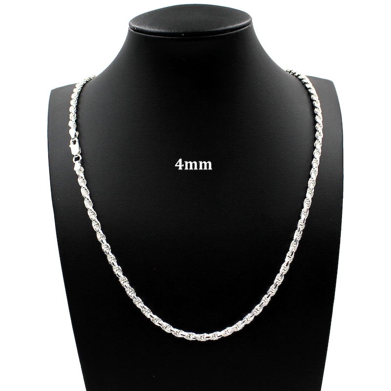 925 Italian Silver Necklace 2.5 twisted cauliflower B67 42+5CM