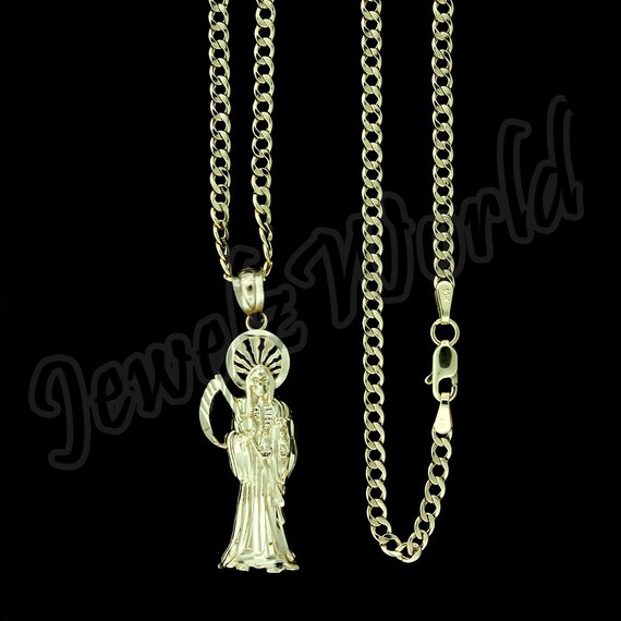 10K Yellow Gold Santa Muerte Grim 