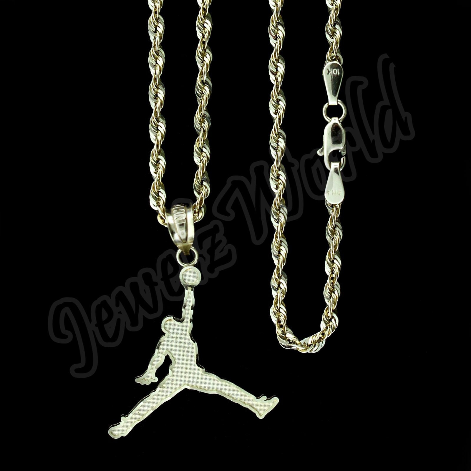 Real 10K Solid Yellow Gold Michael Jordan Jumpman Pendant With Etsy UK