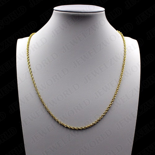 10K Solid Yellow Gold 2mm Rope Chain 