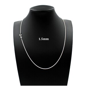 1.5MM Solid 925 Sterling Silver Italian DIAMOND CUT ROPE Chain Necklace Bracelet  7&quot;-30&quot; Mens Women, Made in Italy