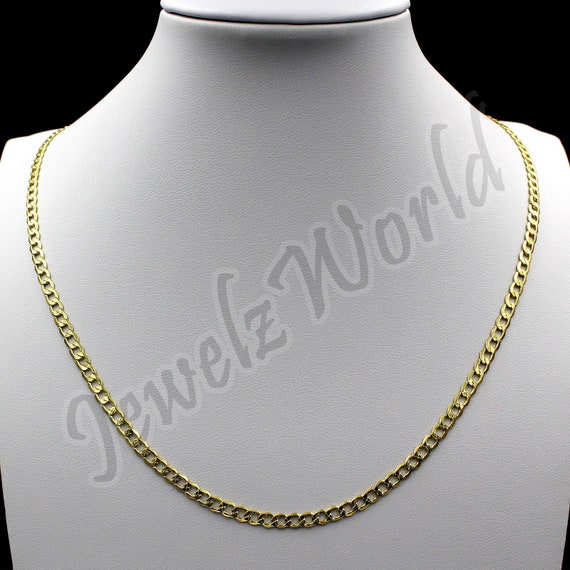 10K Solid Yellow Gold Curb Cuban Link 