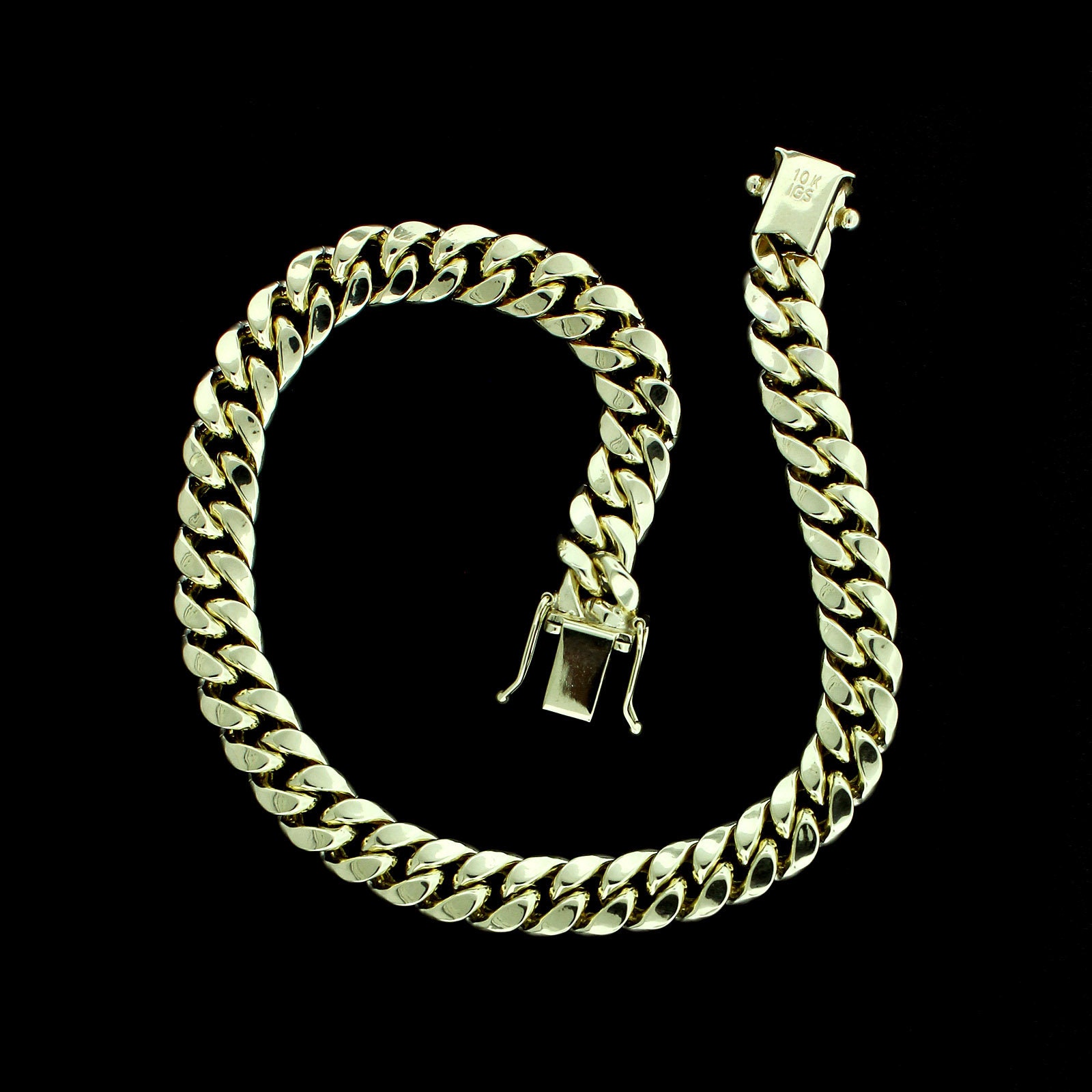 10k HOLLOW SOLID Yellow Gold Miami Cuban Link Chain Necklace 4.5-7mm 18-26  Box Lock - 4.5mm / 18 / 10K