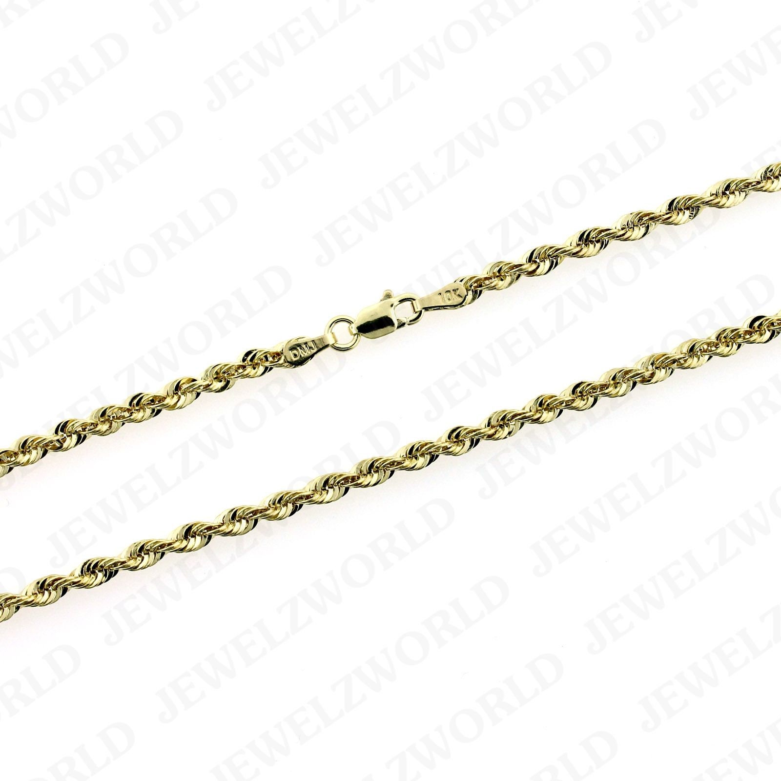 10K Solid Yellow Gold Necklace Gold Rope Chain 2.5MM 16 | Etsy