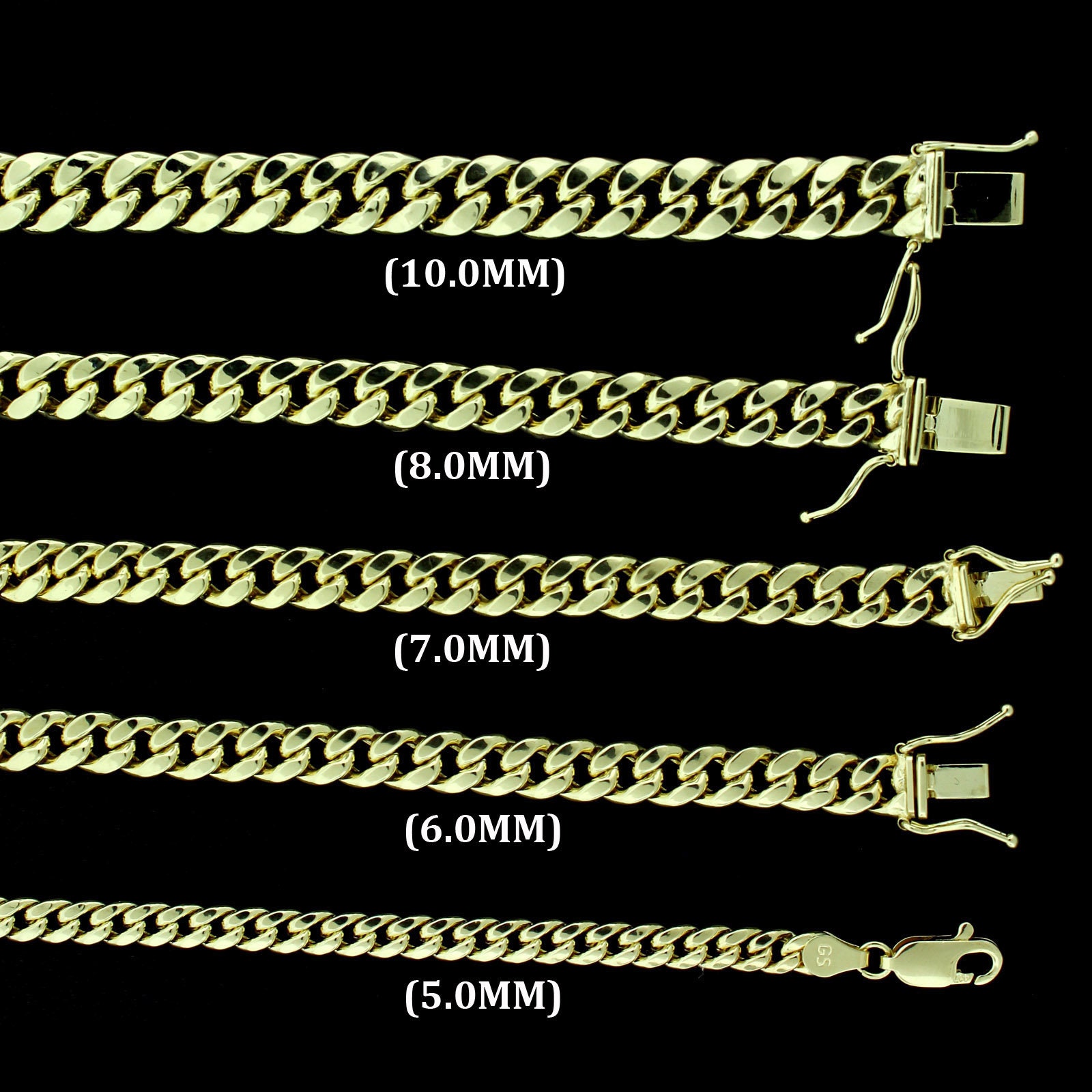 10mm】【60cm】【18K刻印あり】【Miami Cuban】 匿名配送