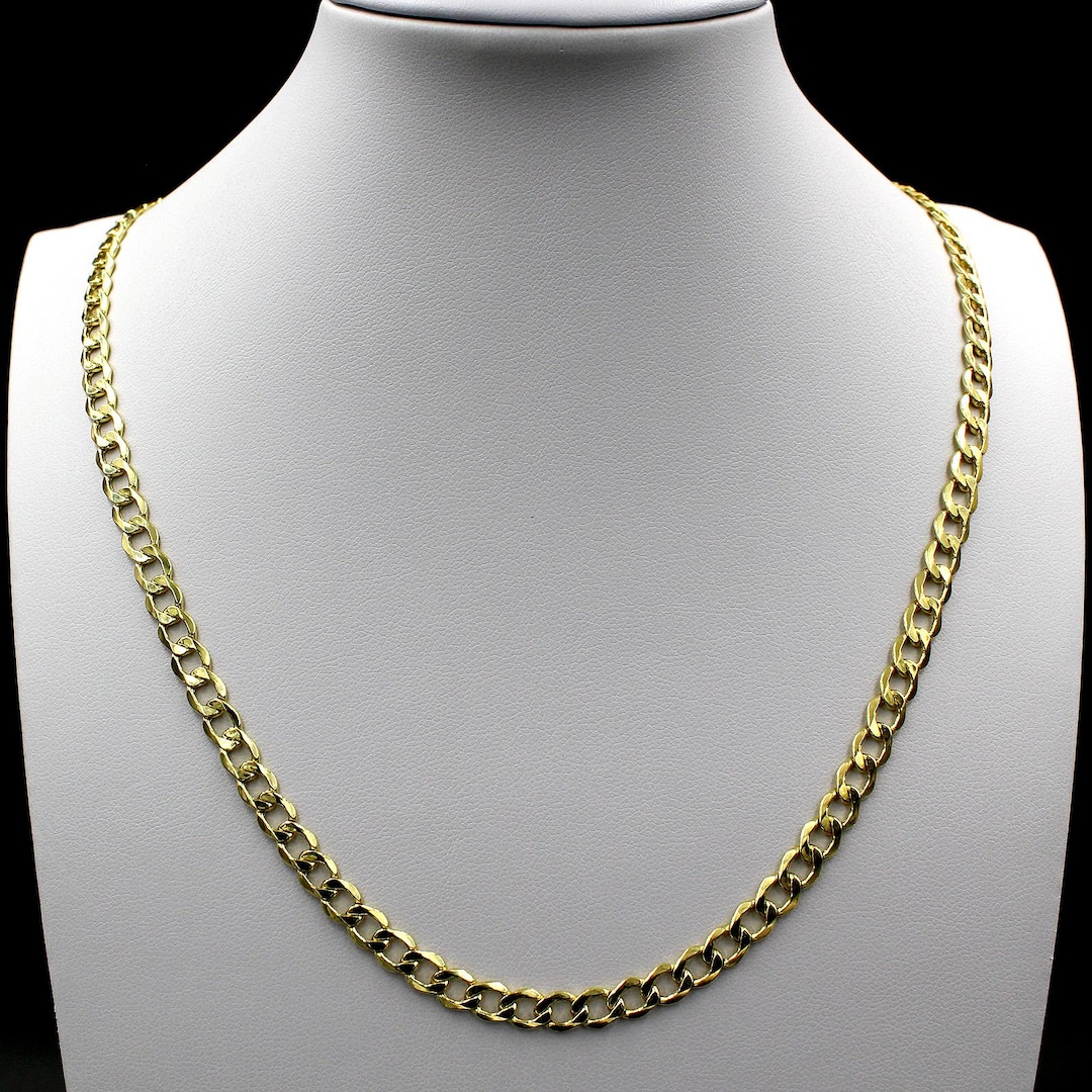 Nuragold 18k Real Yellow Gold Solid Miami Cuban Link 4mm  Gold Plated Cuban Curb Chain 16-18” 4.5 mm main image 2