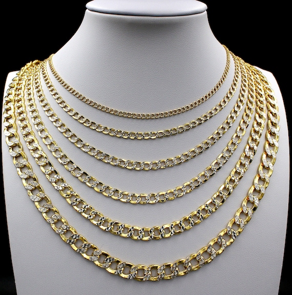 10K Yellow Gold Diamond Cuban Link Chain