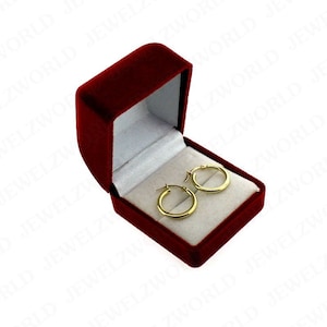 2mm X 15mm Plain Shiny Round Tube Hoop Earrings, REAL 10K Yellow Gold, Men, Women