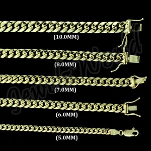 Real 10K Yellow Gold Miami Cuban Chain Necklace or Bracelet, 10K Gold Miami Cuban Link Chain, Mens Gold Chain, Gold Curb Chain, Gift For Him