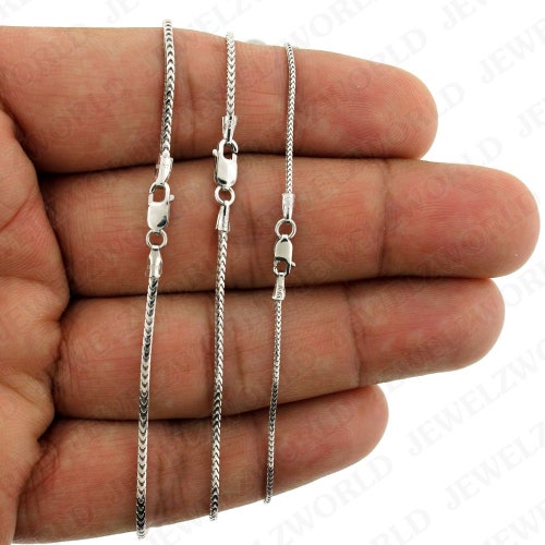1.5mm 14k White Gold Stamped Mirror Chain Necklace Etsy