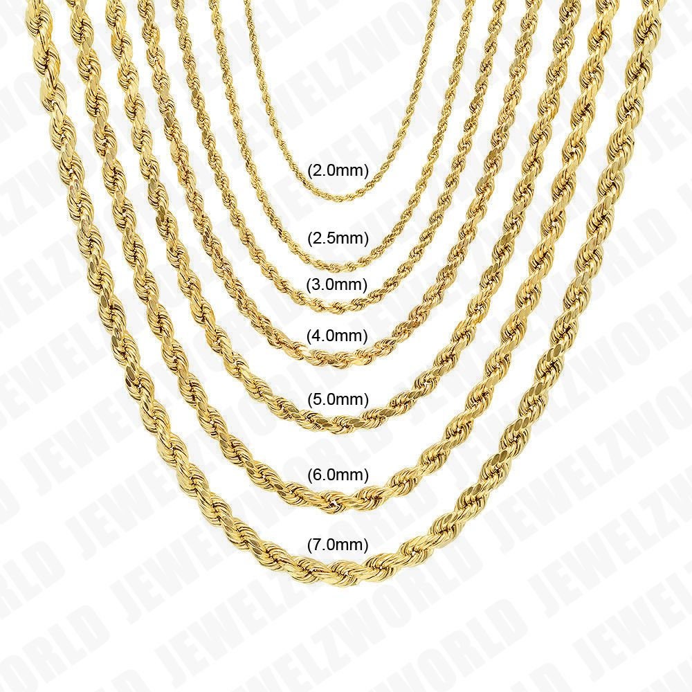 10k yellow gold rope chain Clearance