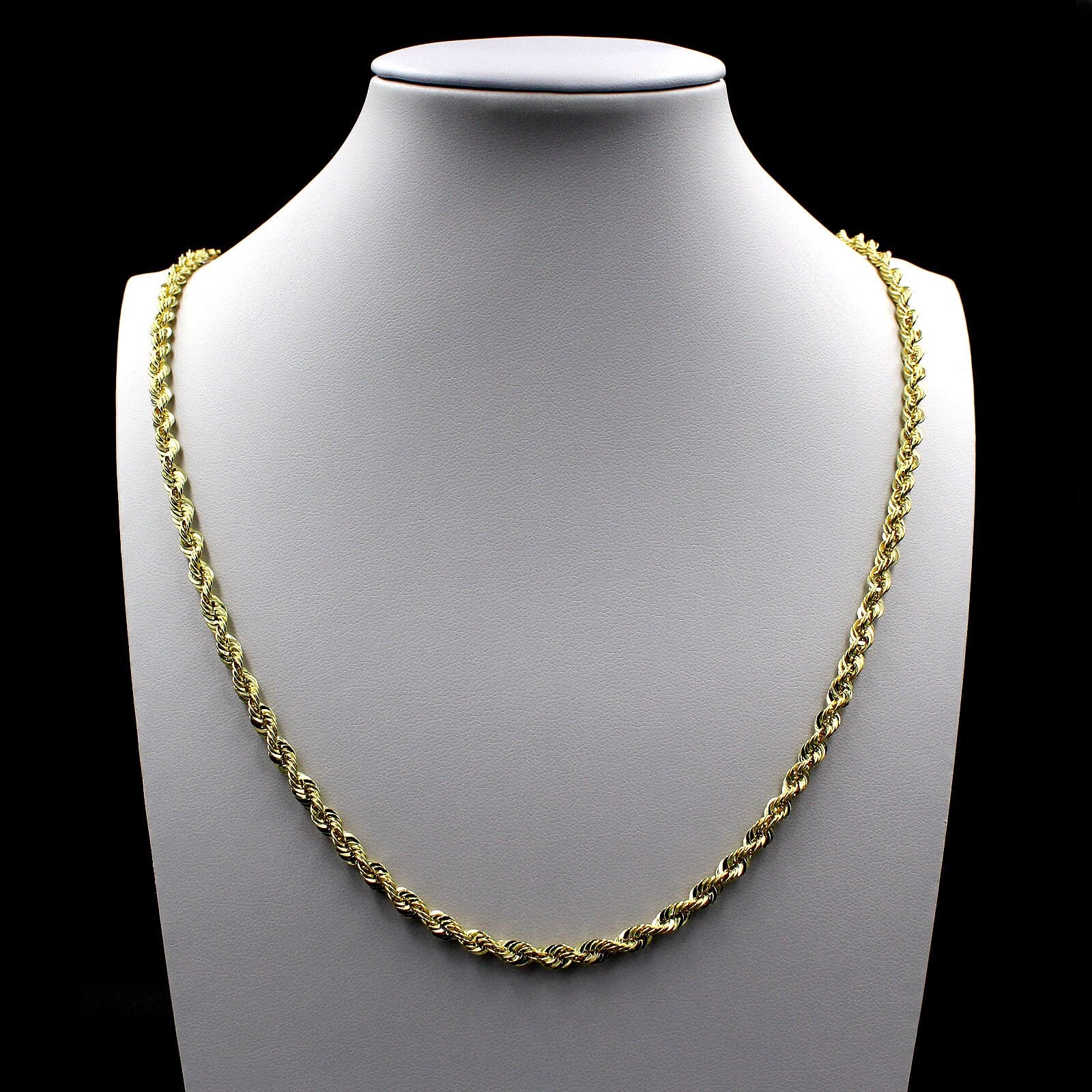 thumbnail image 2 of Genuine 10K Yellow Gold Rope Chain Necklace – 2.5mm Thick, 16 To 26 Inches, Men Or Women, Usdiamondking 2 of 5