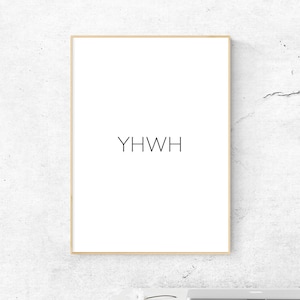 Yahweh Print, Modern YHWH Printable, Minimal Christian Wall Art
