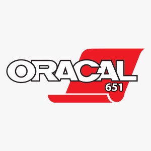 May include: White text on a red background reads "ORACAL 651". The red background is a stylized roll of vinyl.