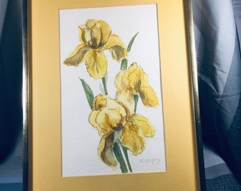 Yellow Iris Water Color