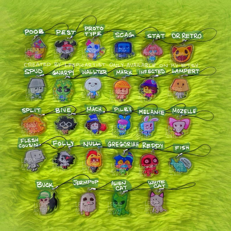 Mini Charms 1,5" - Abbandonato, Regretevator, Pressione, Grazia, Ultrakill, TADC! immagine 2