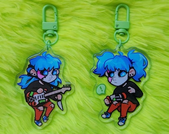 Sally Face Chibi 2.5" Double-Sided Acrylic Charms & Stickers