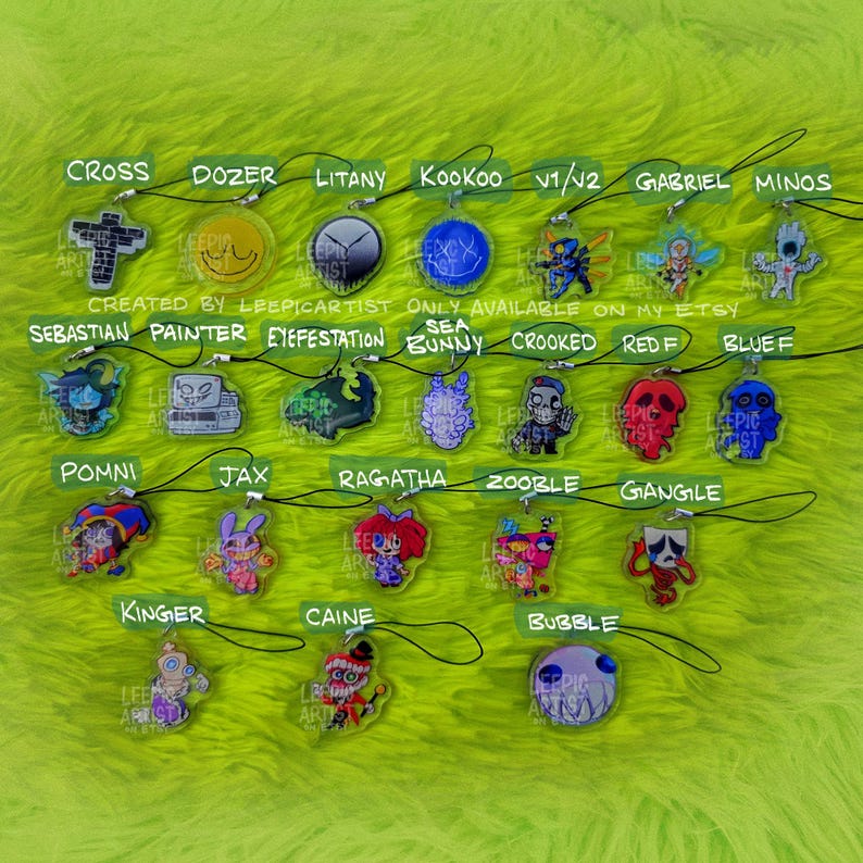 Mini Charms 1,5" - Abbandonato, Regretevator, Pressione, Grazia, Ultrakill, TADC! immagine 3