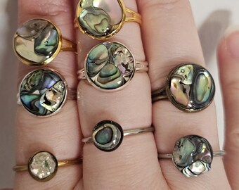 Adjustable Abalone Shell Ring | Pearlescent Ring