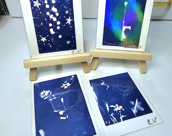 Original ACEO | Cyanotype Art | Mini Art | ATC Collectible