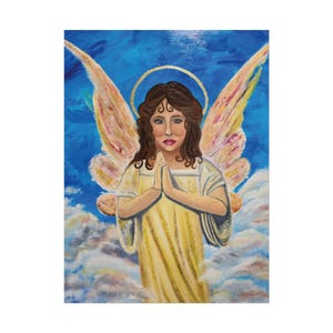 Angel Art Print: Giclée Religious Wall Art with Gold Leaf