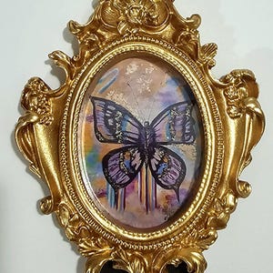 Stampa artistica di farfalla incorniciata: opera d&#39;arte astratta originale di insetti