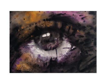 Abstract Eye Art Print: Creepy Gothic Home Decor