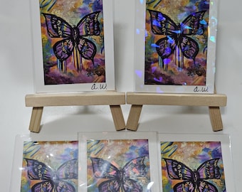 Butterfly Art Print | ACEO Mini Art Print | Holographic Print | Original Art Prints | Artist Trading Cards | Collectibles