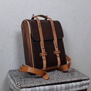 Mochila De Cuero 100% Natural Hecha A Mano Hombre Mujer Unisex para Laptop Escuela Oficina Modelo A/P