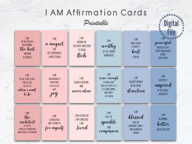 Affirmation Cards Printable With Positive Motivational Quotes - Etsy