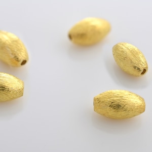 11mm -5pcs Gold plated Oval shape spacer beads , Gold plated over 925 Solid Silver handmade Spacer beads, Bulk beads