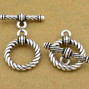 19mm - 1 pc Sterling Silver Toggle clasps for Bracelets, clasps for Jewelry making Clasps for necklaces, Bali silver toggle clasp closures