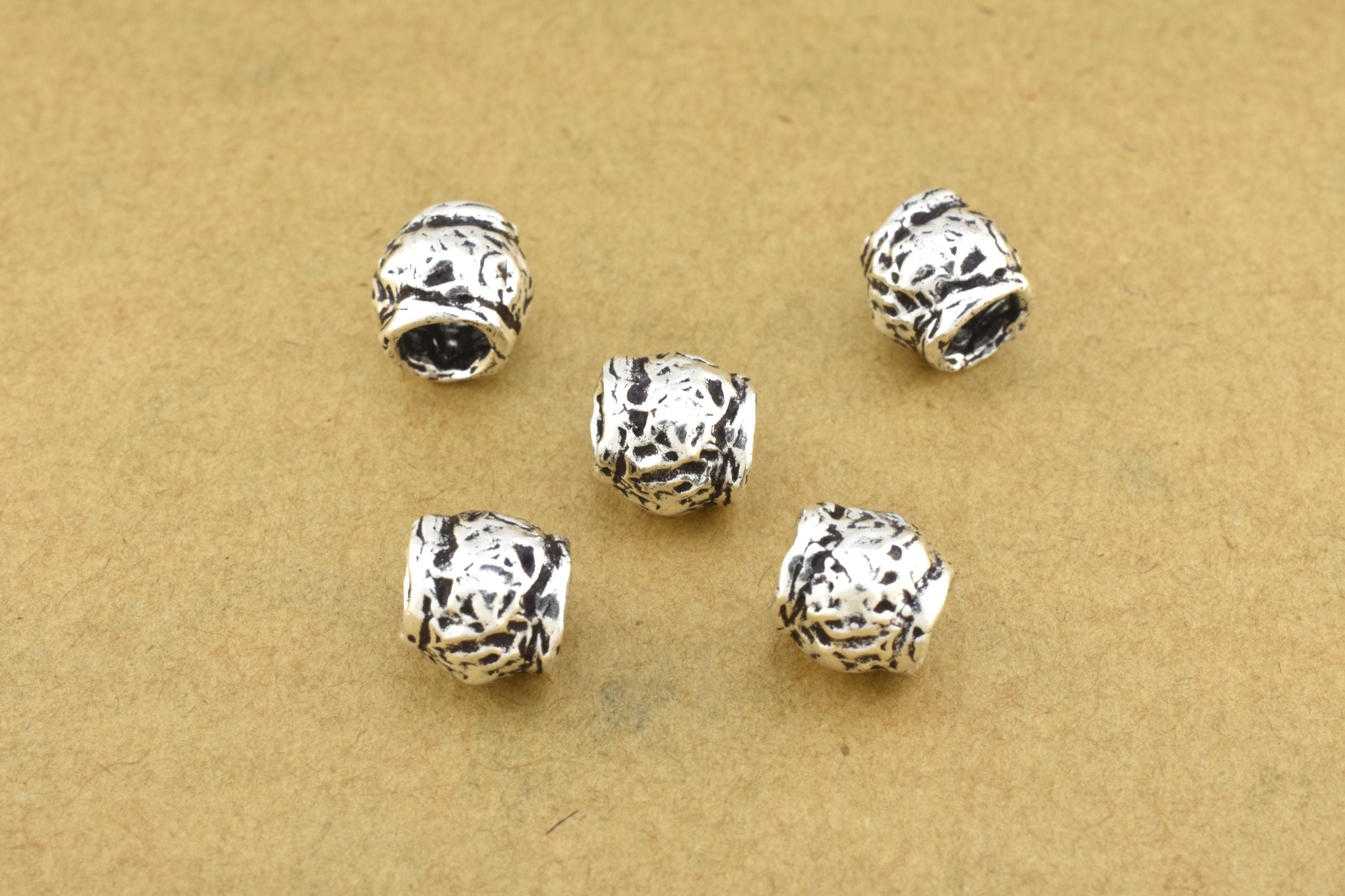 Silver Spacer Beads for Jewelry Making, 20 Pcs 6mm Silver Bali Beads, Shiny  Silver Plated Beads, Spacers for Jewelry 