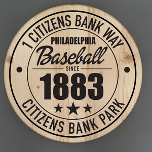 Philadelphia Phillies Baseball Team | Citizens Bank Park Address Solid Pine Wood Sign | Phillies Fan Gift | Home Decor | Rustic Farmhouse