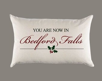 Bedford Falls Christmas Pillow – 'It's a Wonderful Life' Farmhouse Decor