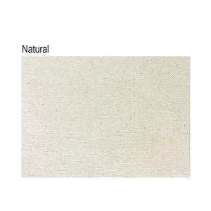 May include: Natural canvas fabric with a subtle texture. The fabric is off-white in color.