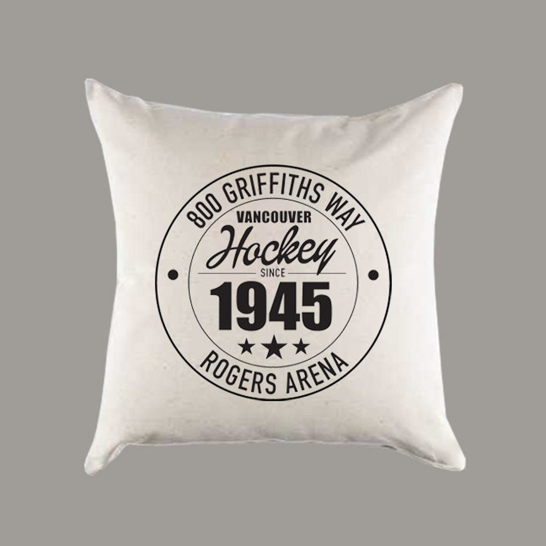 Vancouver Canucks Hockey Natural Canvas Pillow or Pillow Cover Etsy