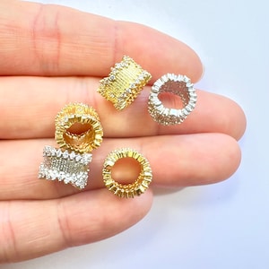 7x10mmCubic Zirconia Rhinestone Pave Spacer bead, perfect for bracelet making ( 1 piece) SP13